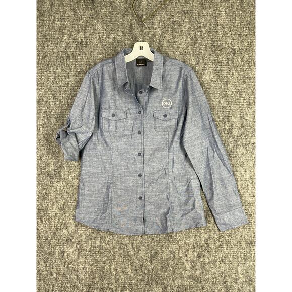 Dell Shirt‎ Womens Large Blue Employee Uniform Computers Technology - Picture 1 of 8